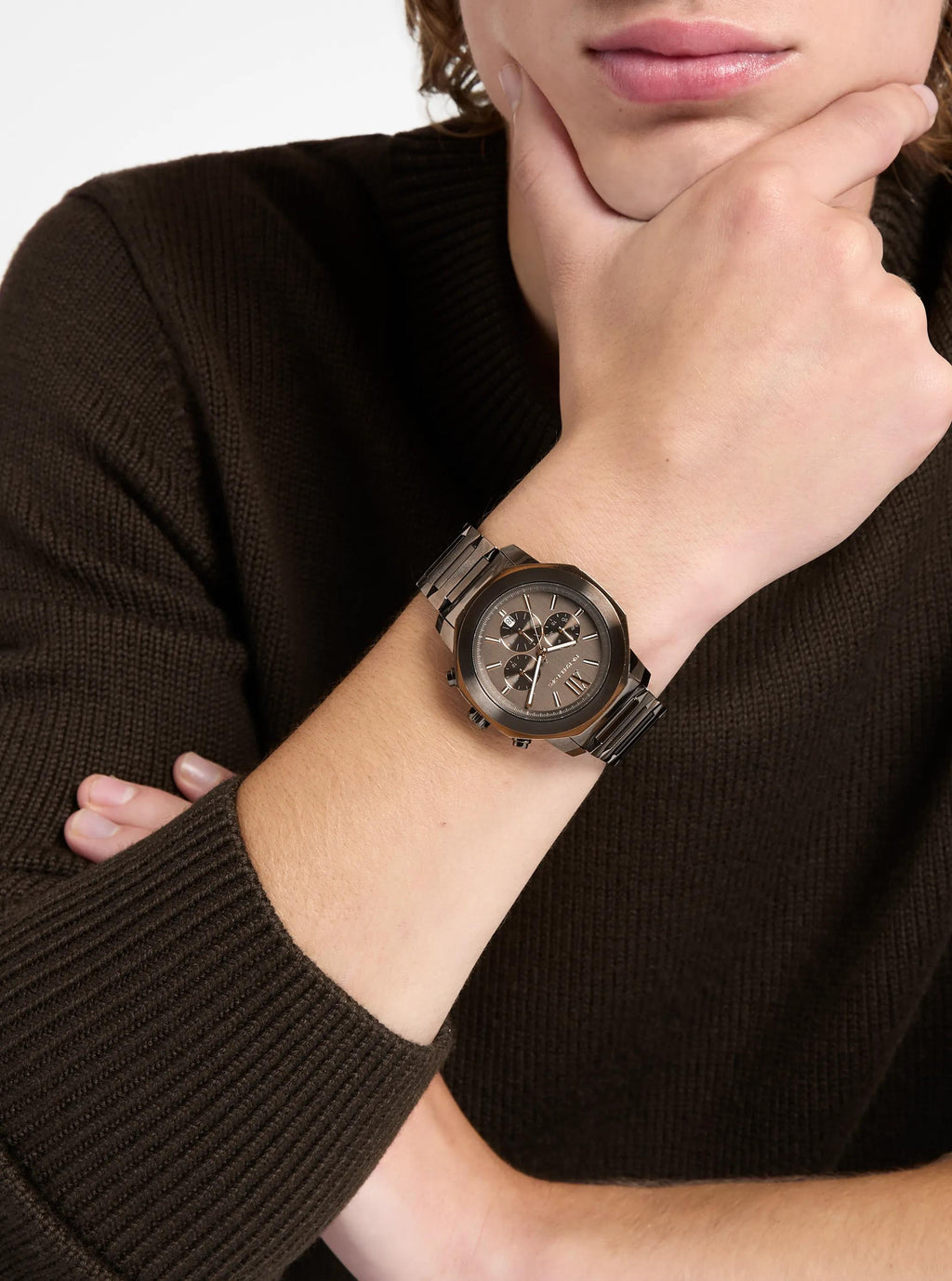 Oversized Prescott Brown-Tone Watch