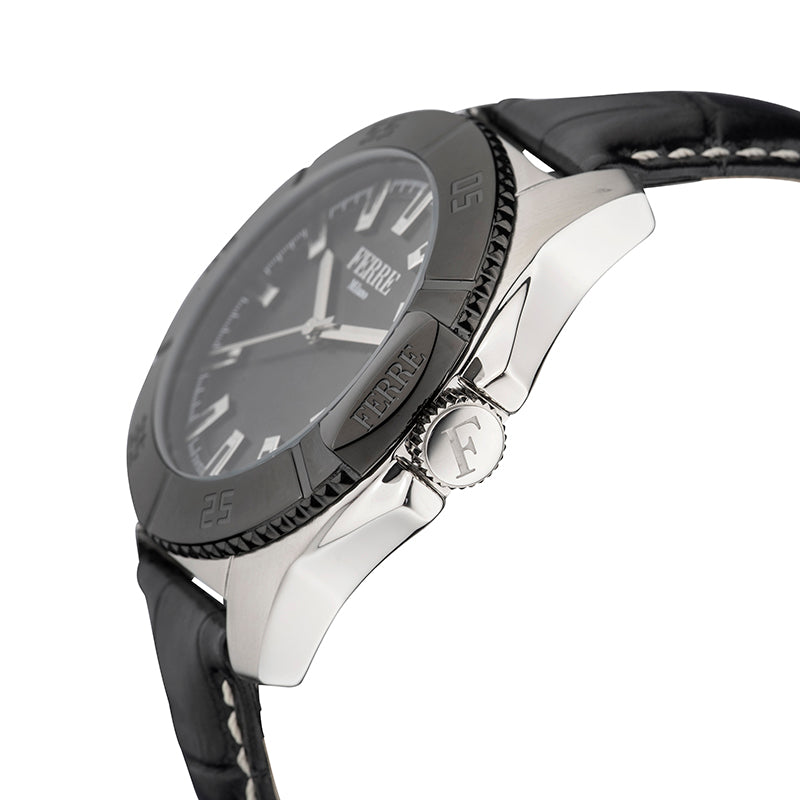 Ferre Milano  Men's White MOP Dial Calfskin Leather Watch