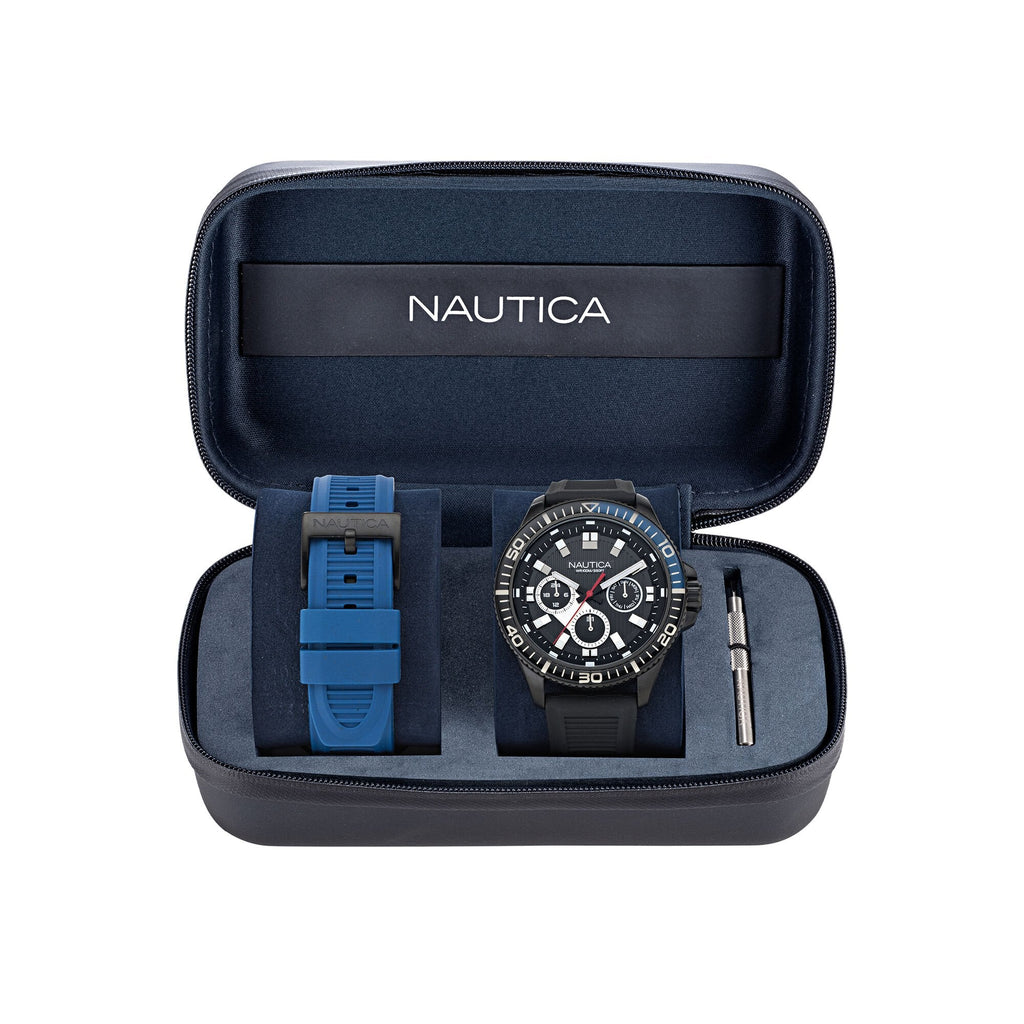 Nautica Mens Nct Windrose Wheat Fiber Watch Box Set
