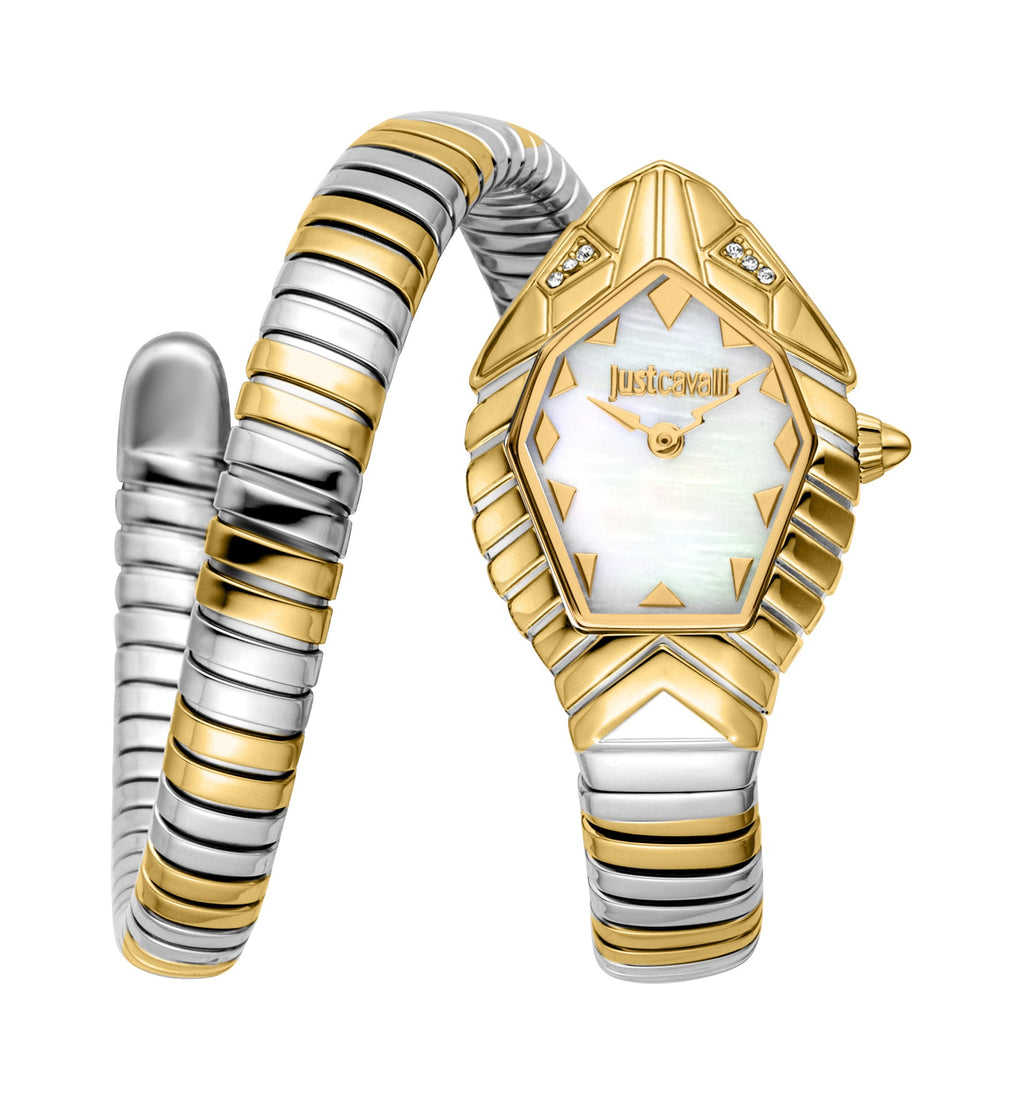 Just Cavalli Women's Snake MOP Dial, 316L Stainless Steel Watch
