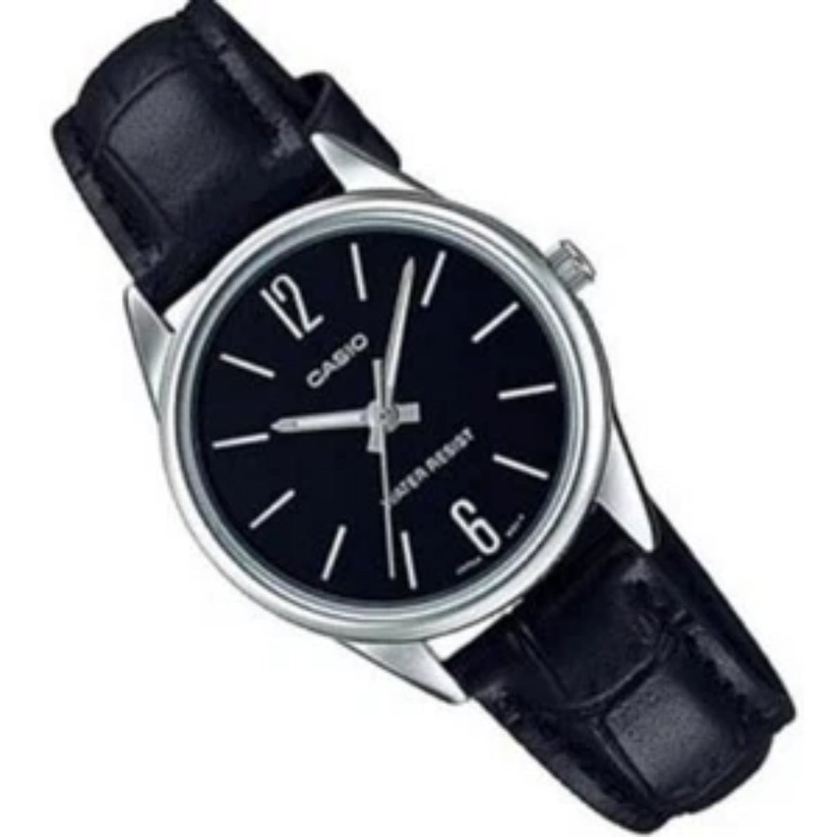 Casio Women’s Black Dial Analog Watch with Black Leather Strap - LTP-V005L-1BUDF