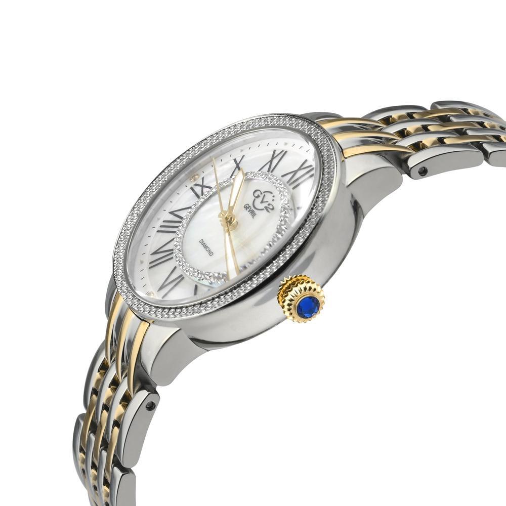 GV2 Astor II Women's Watch White Mother of Pearl Dial Two-Tone Yellow Gold Bracelet