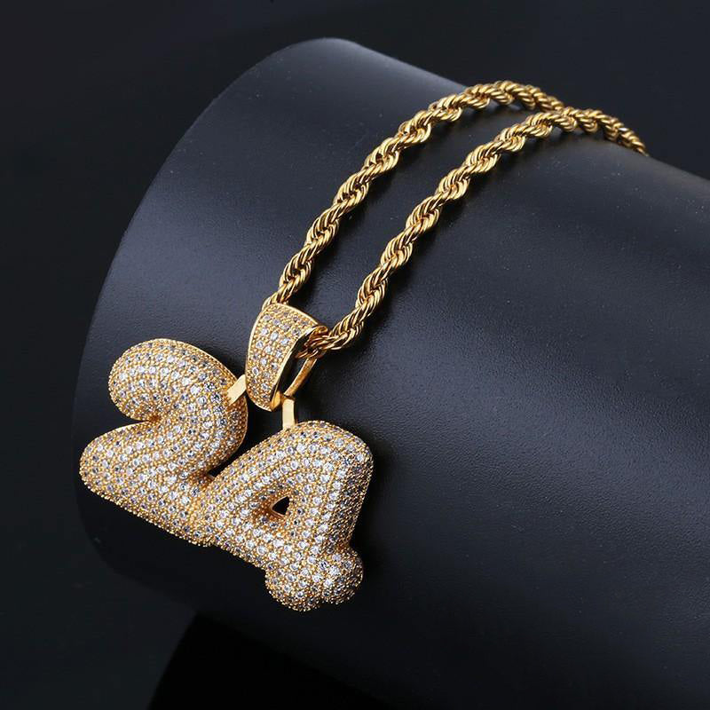 NEW ARRIVAL! 18K Yellow Gold-Plated AAA CZ 24 Digital Pendant