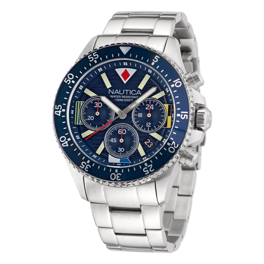 Nautica Westport Recycled Stainless Steel Chronograph Watch