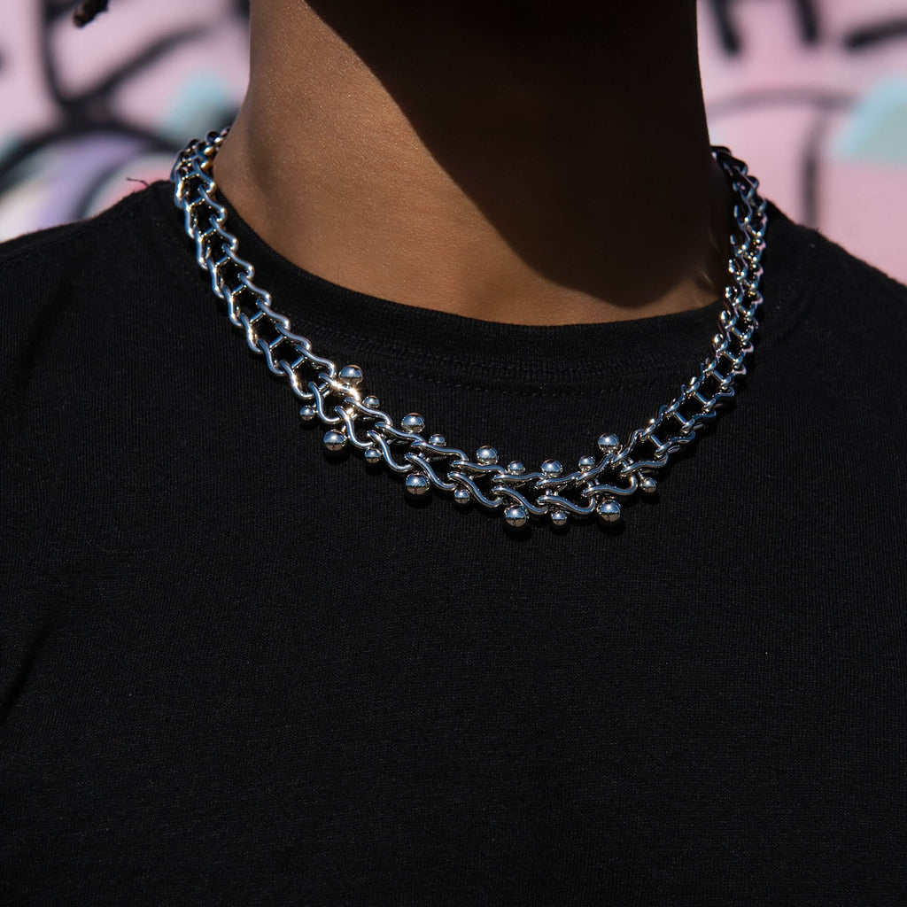 Circular Chain in White Gold
