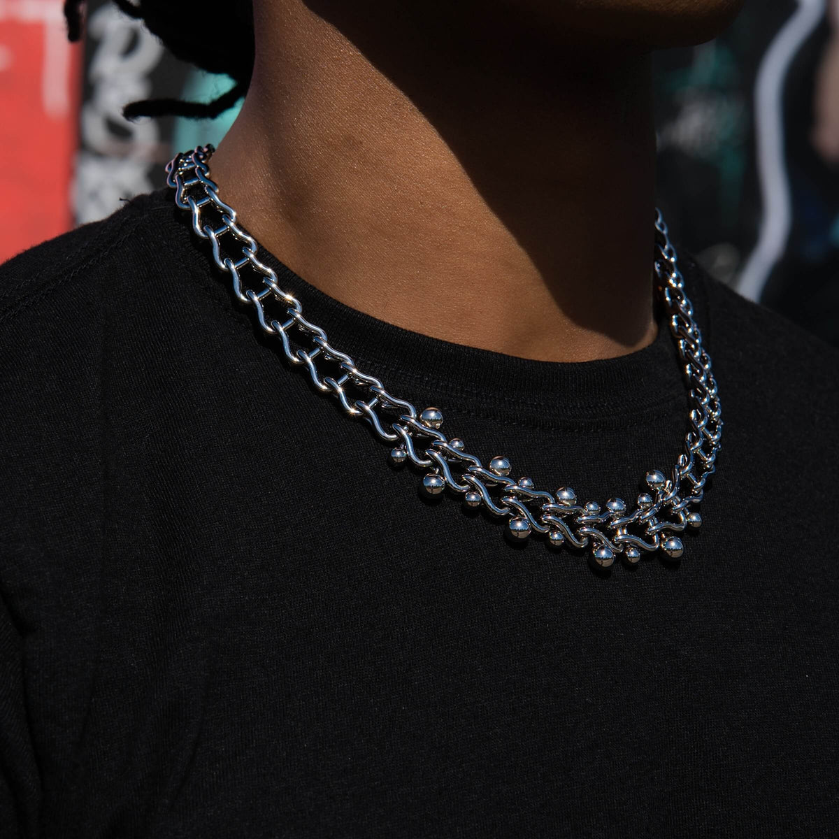 Circular Chain in White Gold