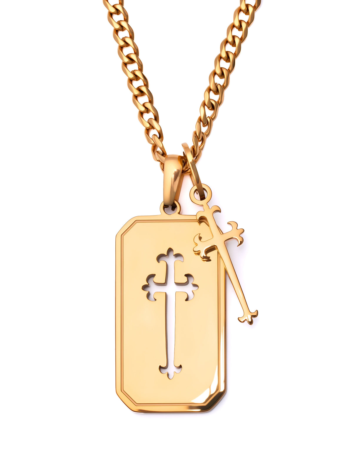 Cross Stack Necklace (Gold)