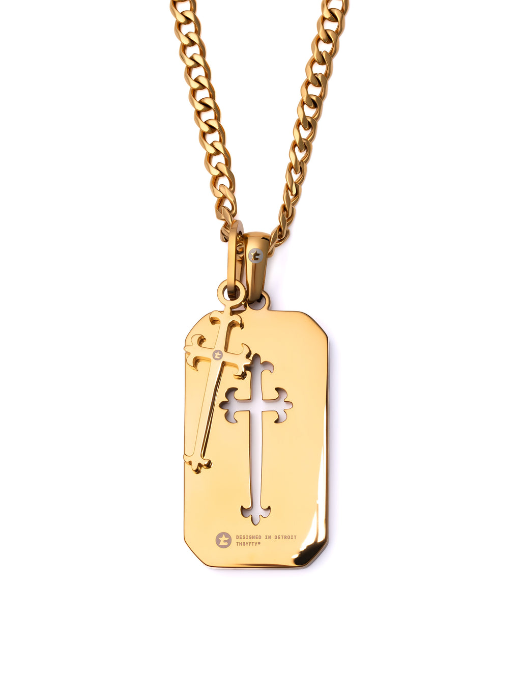Cross Stack Necklace (Gold)