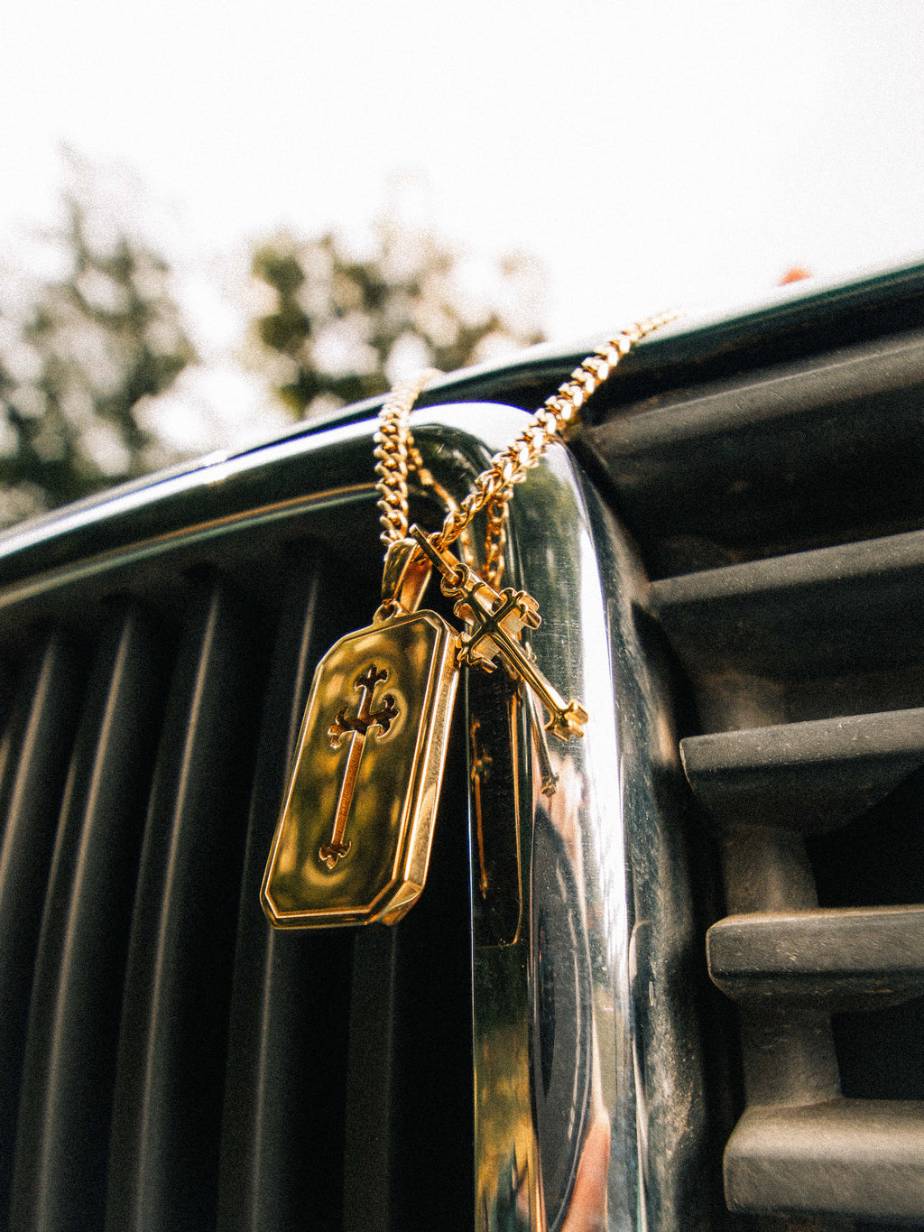 Cross Stack Necklace (Gold)