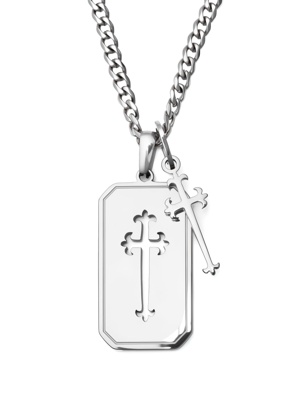 Cross Stack Necklace (Steel)