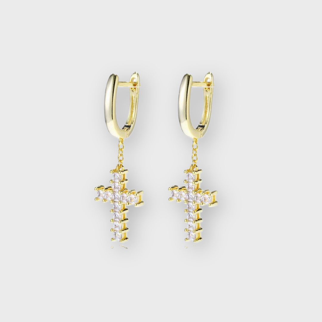 Cross Earrings (Gold)