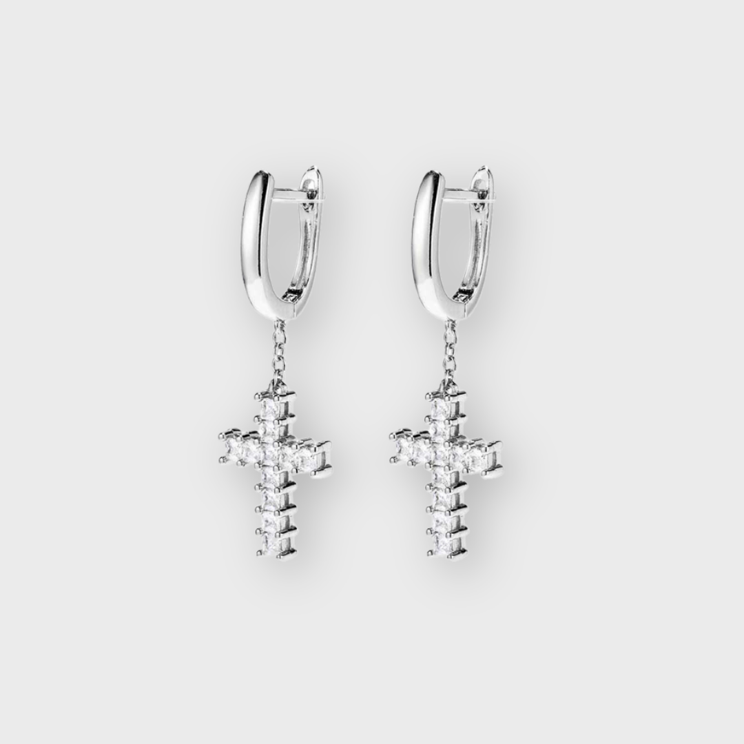 Cross Earrings (Silver)