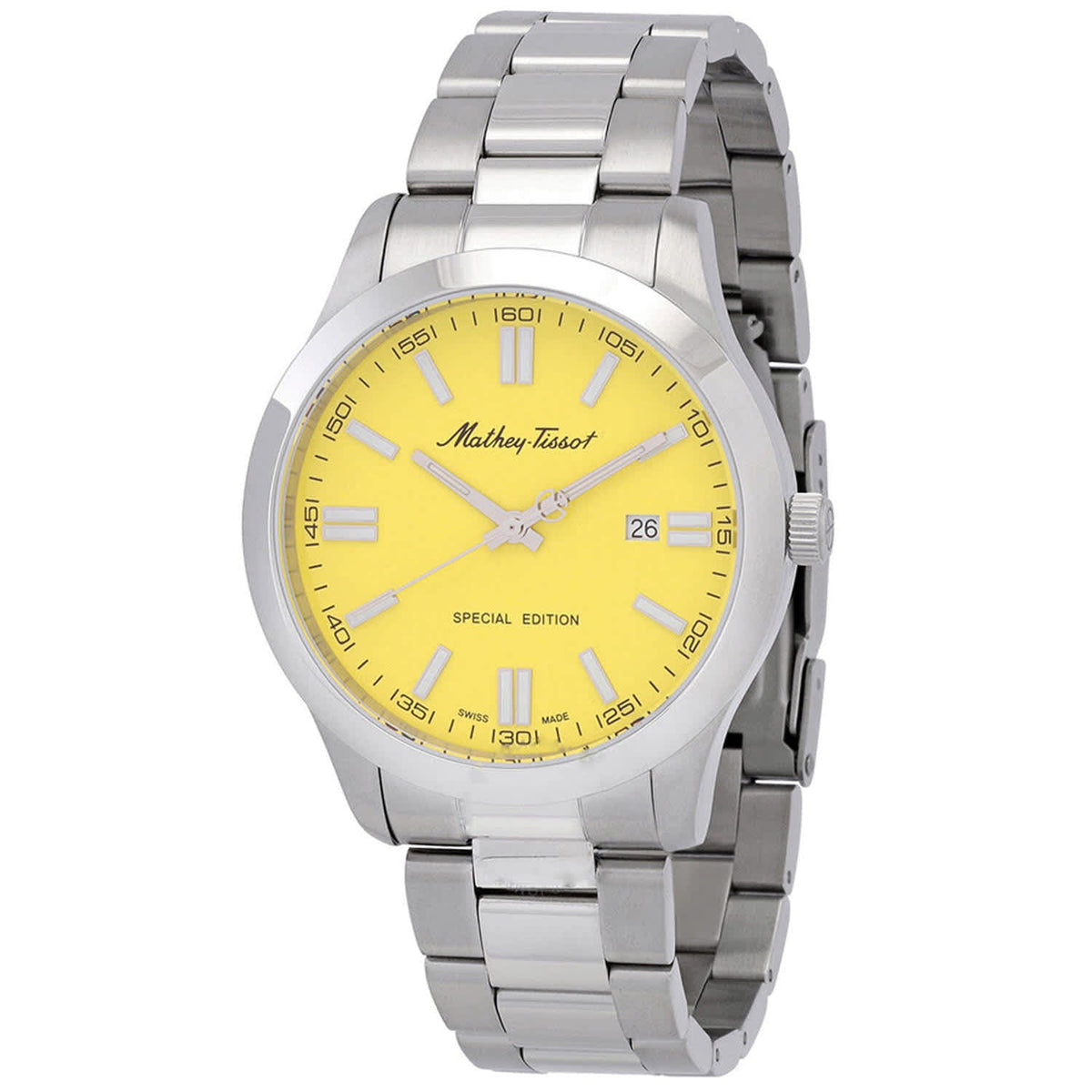 Mathey Tissot Men's Mathy I Jumbo Yellow Dial Watch