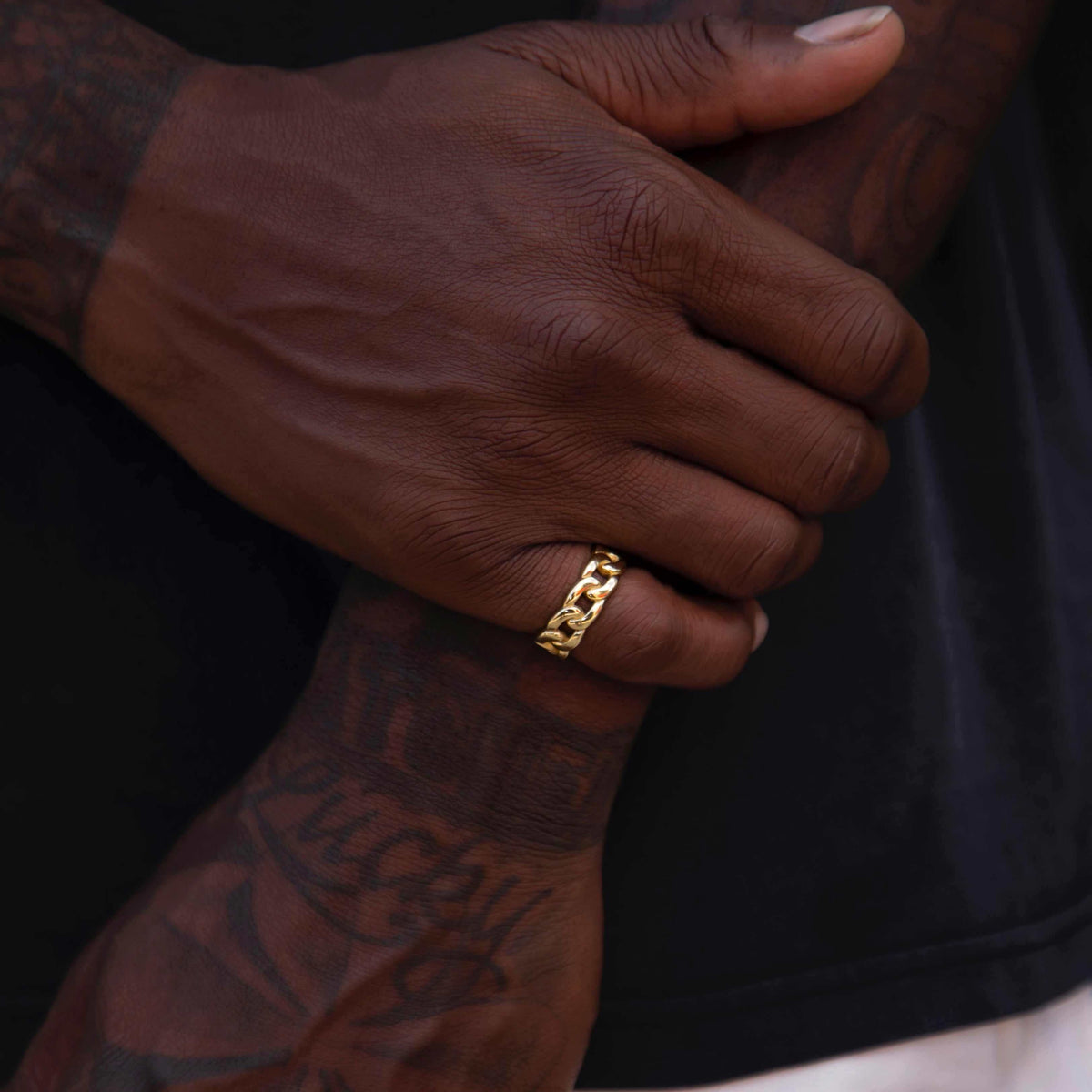 Cuban Band Ring in Yellow Gold