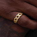 Cuban Band Ring in Yellow Gold
