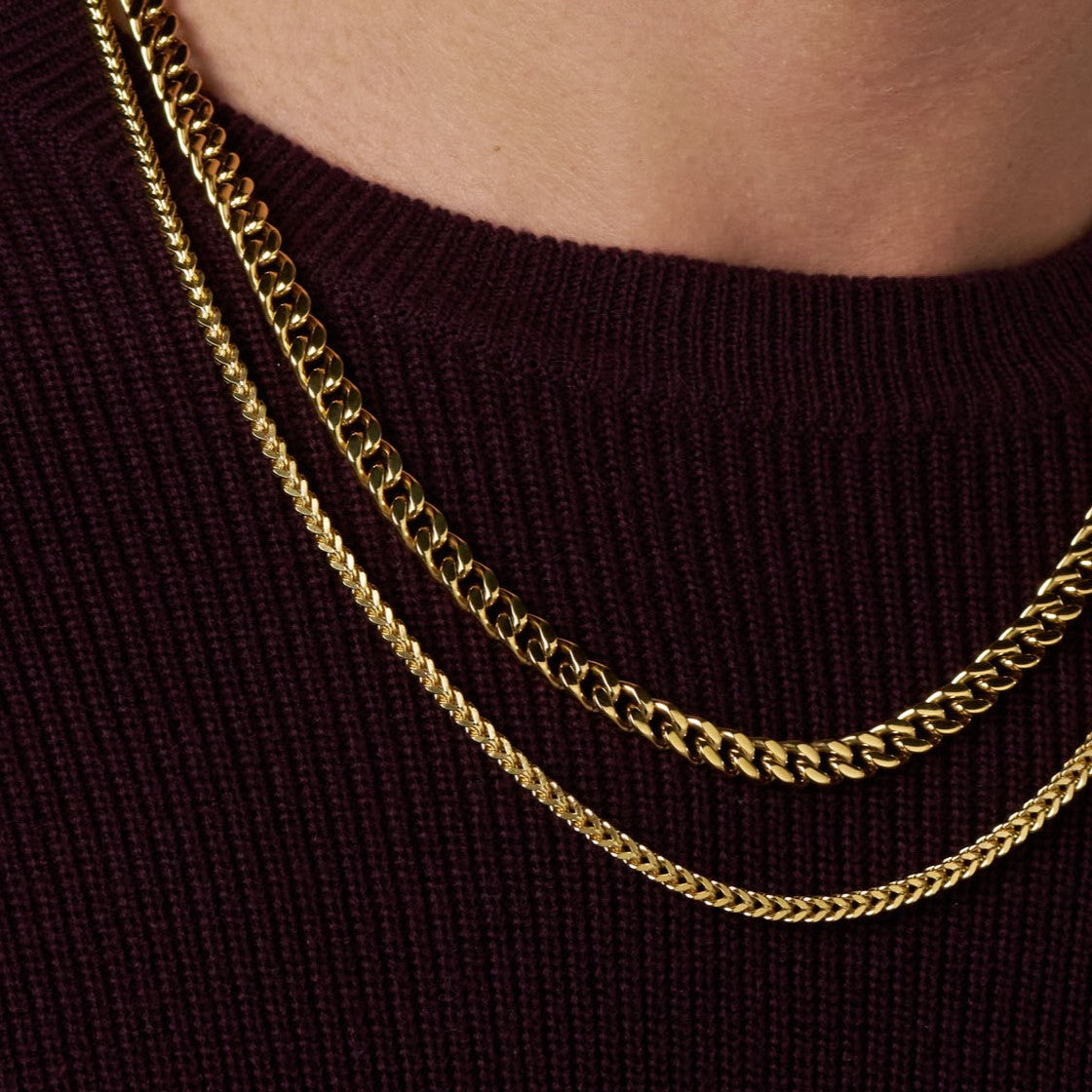 Cuban 5mm + Franco 3mm Stack (Gold)