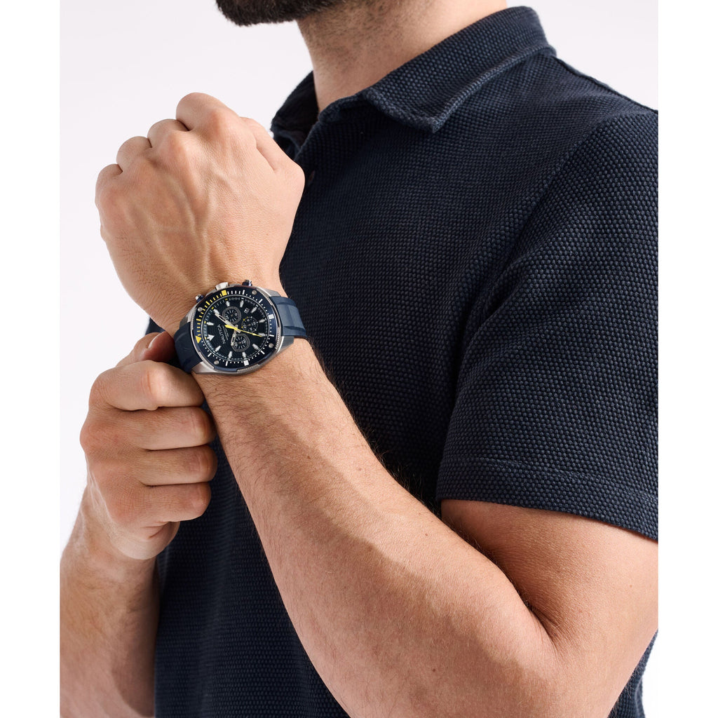 Nautica Nct Blue Sail Chronograph Silicone Watch