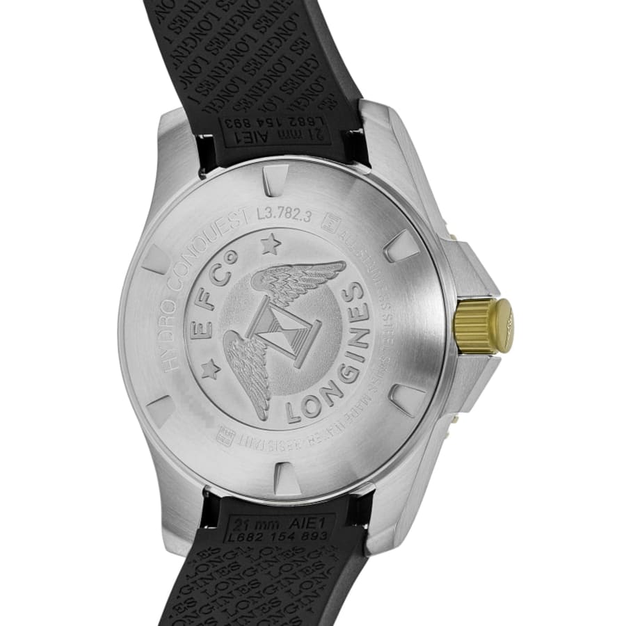 Longines HydroConquest Automatic Black Dial Rubber Strap Men's Watch L3.781.3.56.9