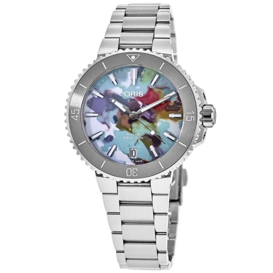Oris Aquis Date Upcycle Edition Multicolored Dial  Women's Watch 01 733 7770 4150-SET