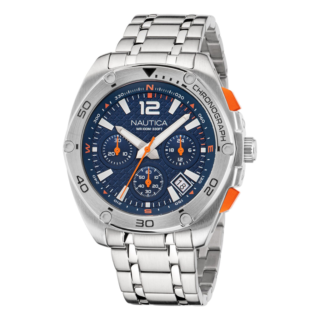 Nautica Tin Can Bay Stainless Steel And Silicone Watch Box Set