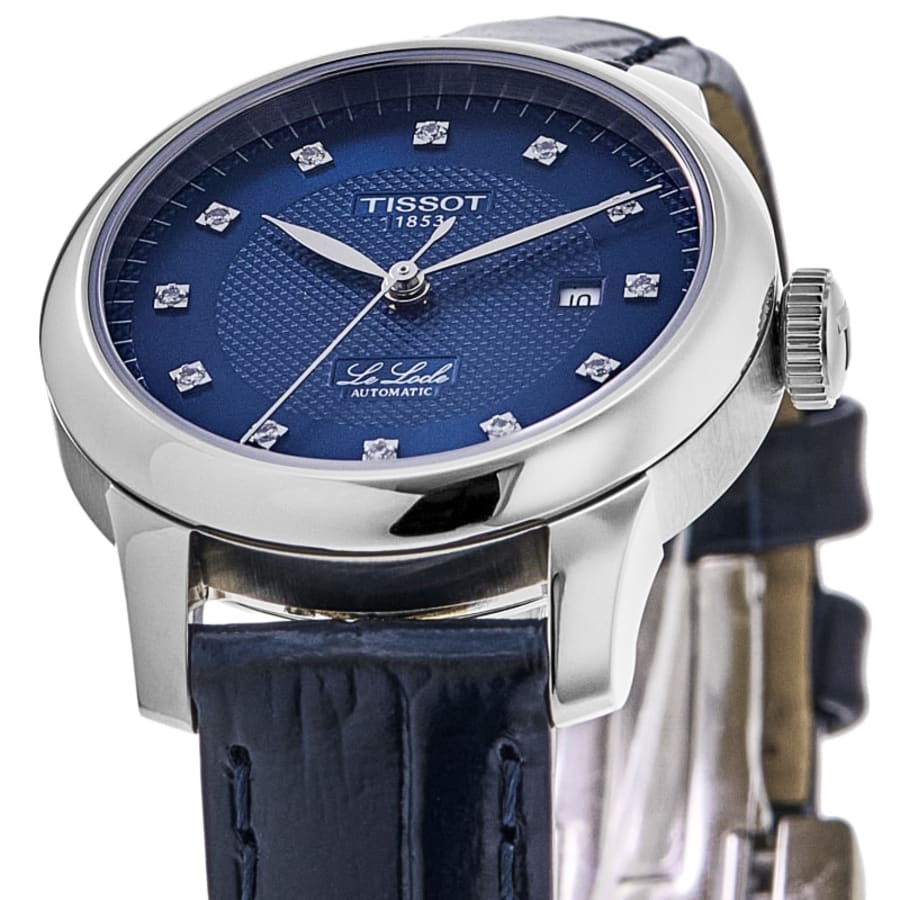 Tissot Le Locle Automatic Blue Diamond Dial Leather Strap Women's Watch T006.207.16.046.00