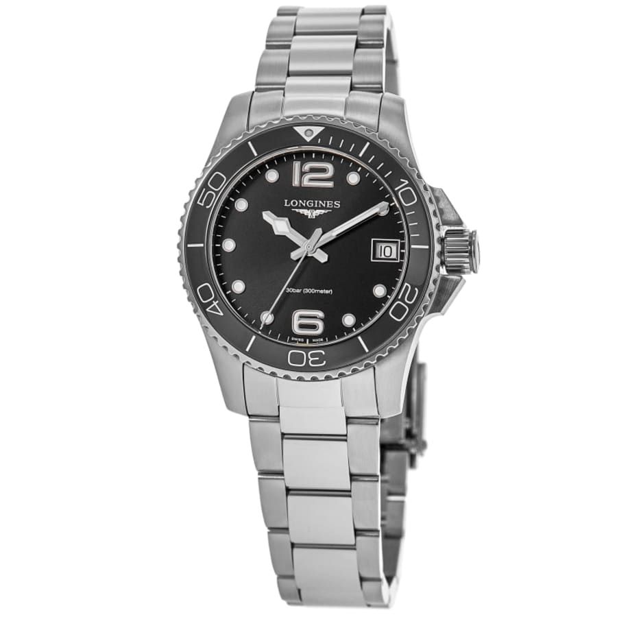 Longines HydroConquest Quartz Black Dial Stainless Steel Women's Watch L3.370.4.56.6