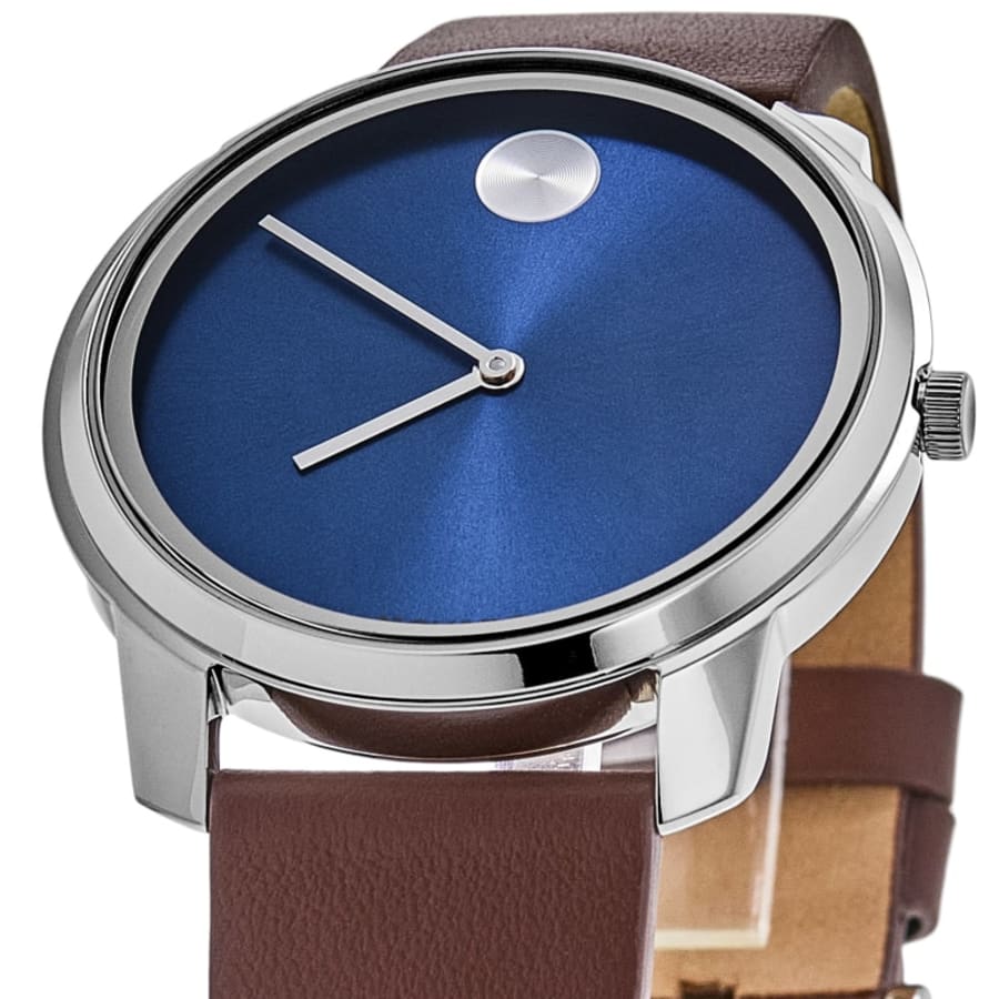 Movado Bold Classic Blue Dial Leather Strap Men's Watch 3601334