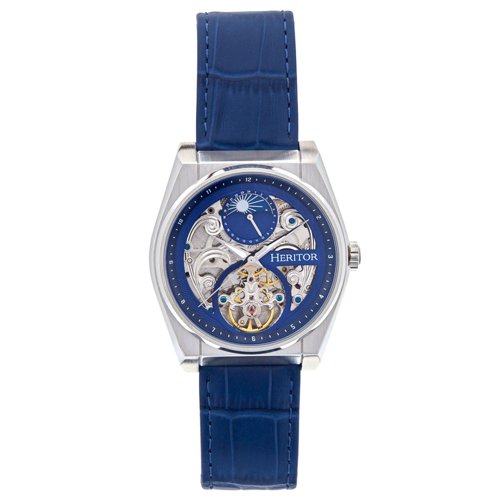 Heritor Automatic Daxton Skeleton Watch - Blue