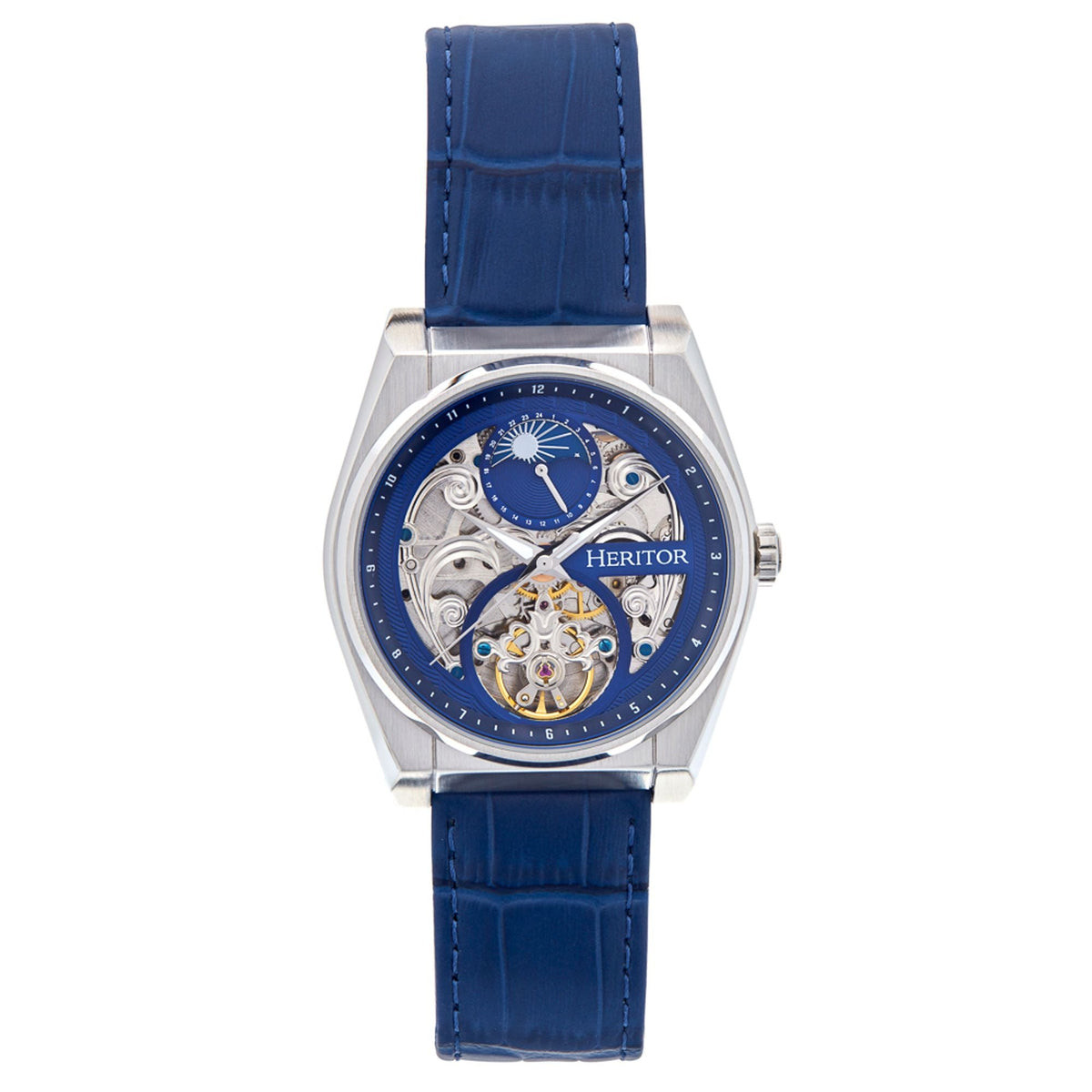 Heritor Automatic Daxton Skeleton Watch - Blue
