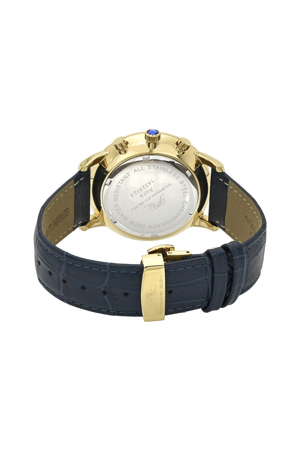 Porsamo Bleu Aura Chronograph Genuine Leather Gold Tone and Blue Men's Watch 1432AAUL