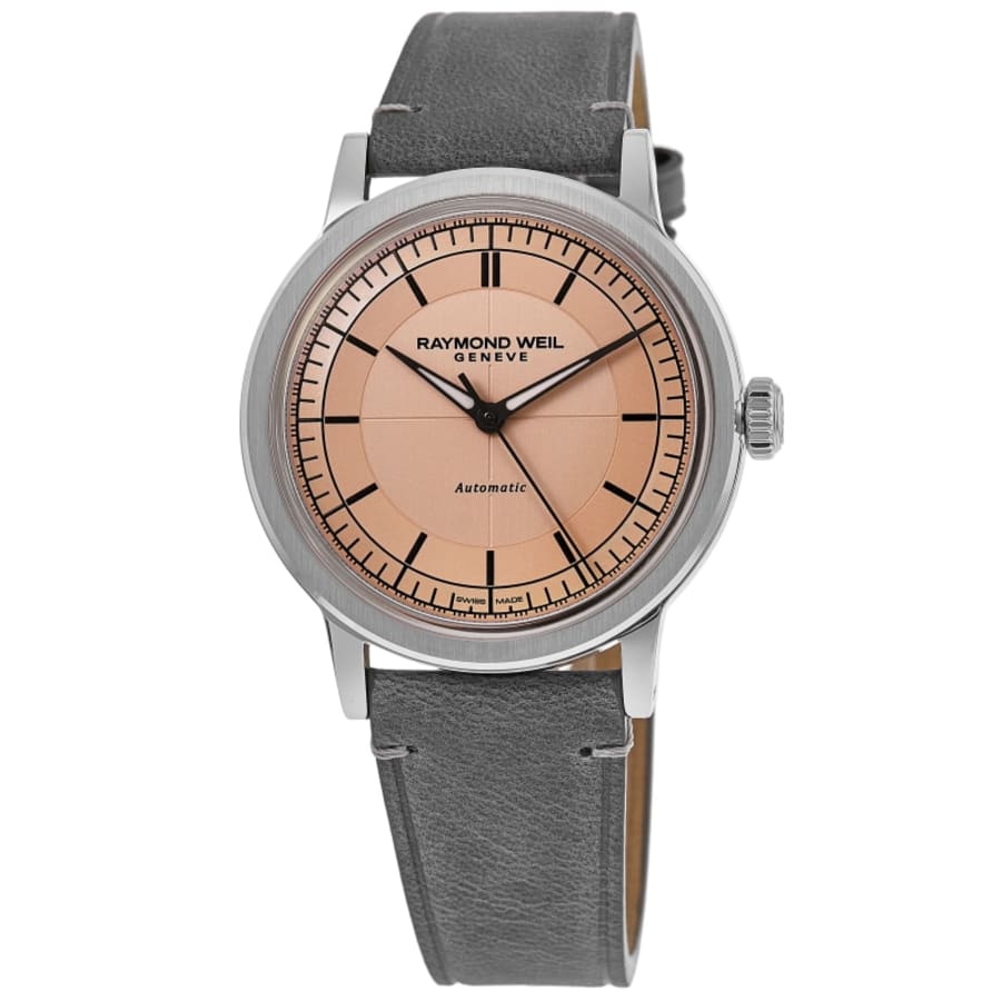 Raymond Weil Millesime Automatic Salmon Dial Leather Strap Men's Watch 2925-STC-80001