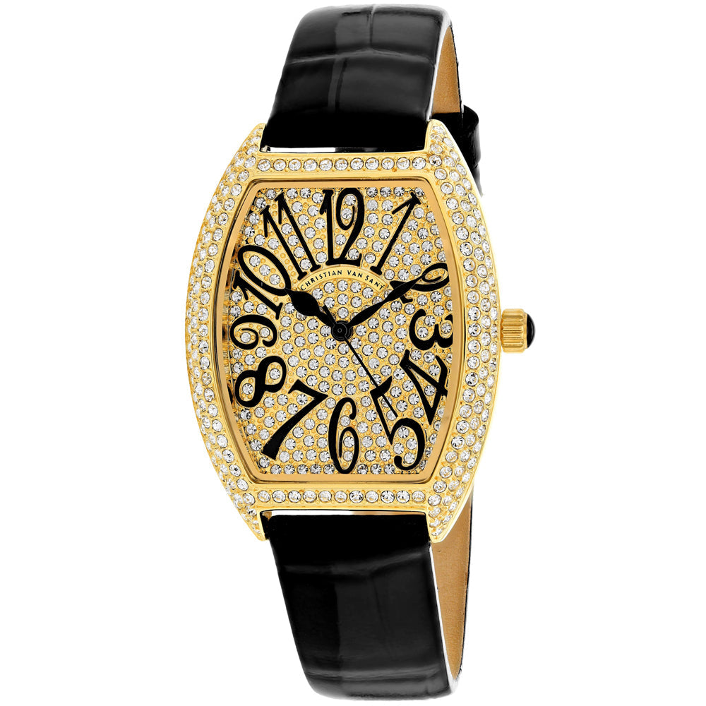 Christian Van Sant Women's Elegant Gold tone Tonneau 41mm