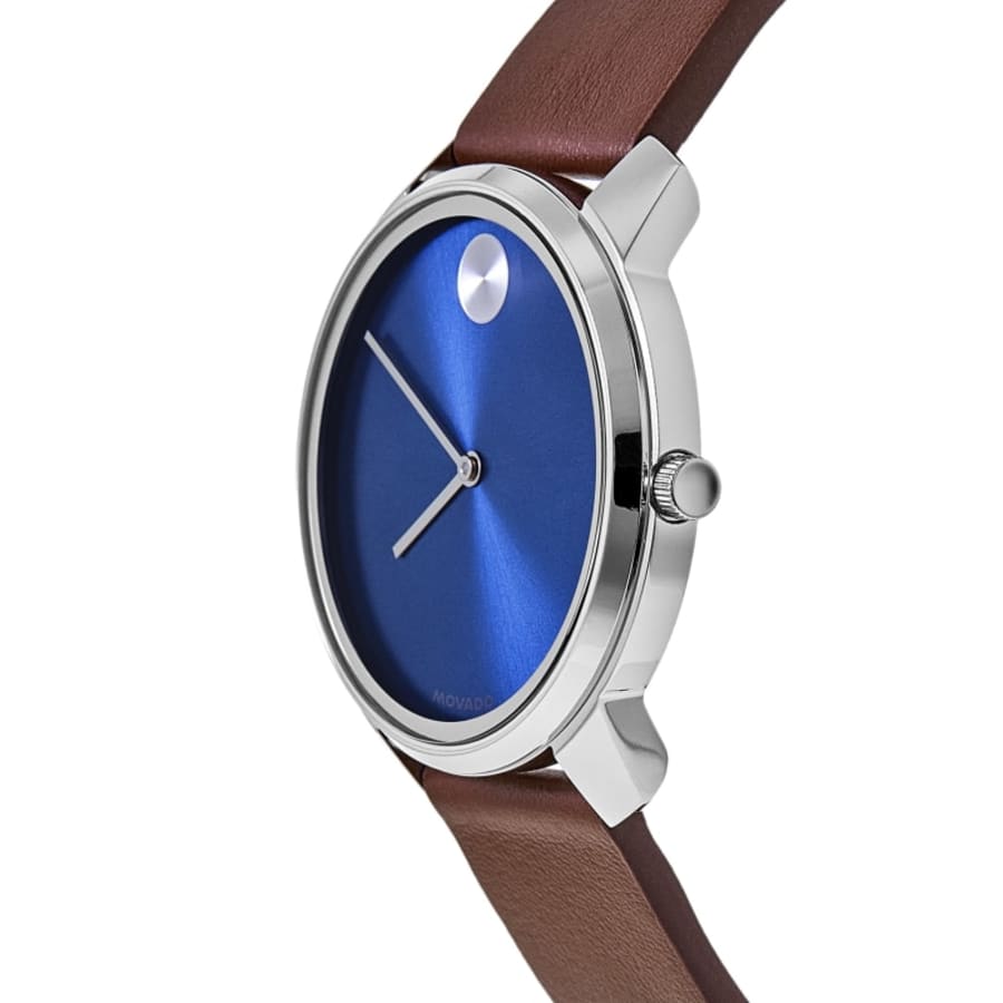 Movado Bold Classic Blue Dial Leather Strap Men's Watch 3601334