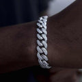 Diamond Cuban Link Bracelet in White Gold - 12mm
