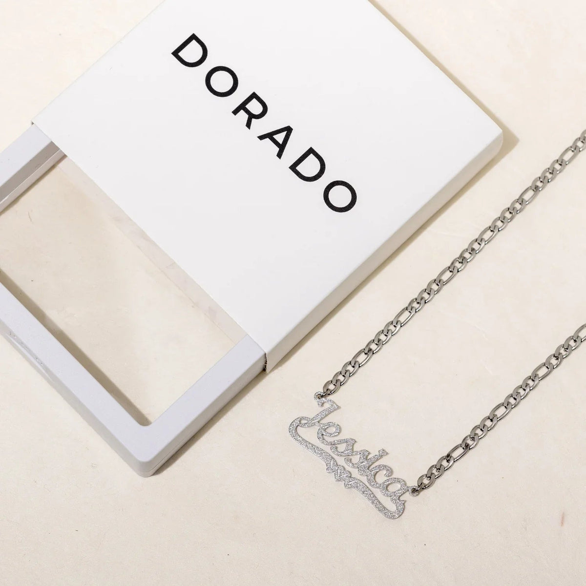 Kids Diamond Cut Heart Name Necklace