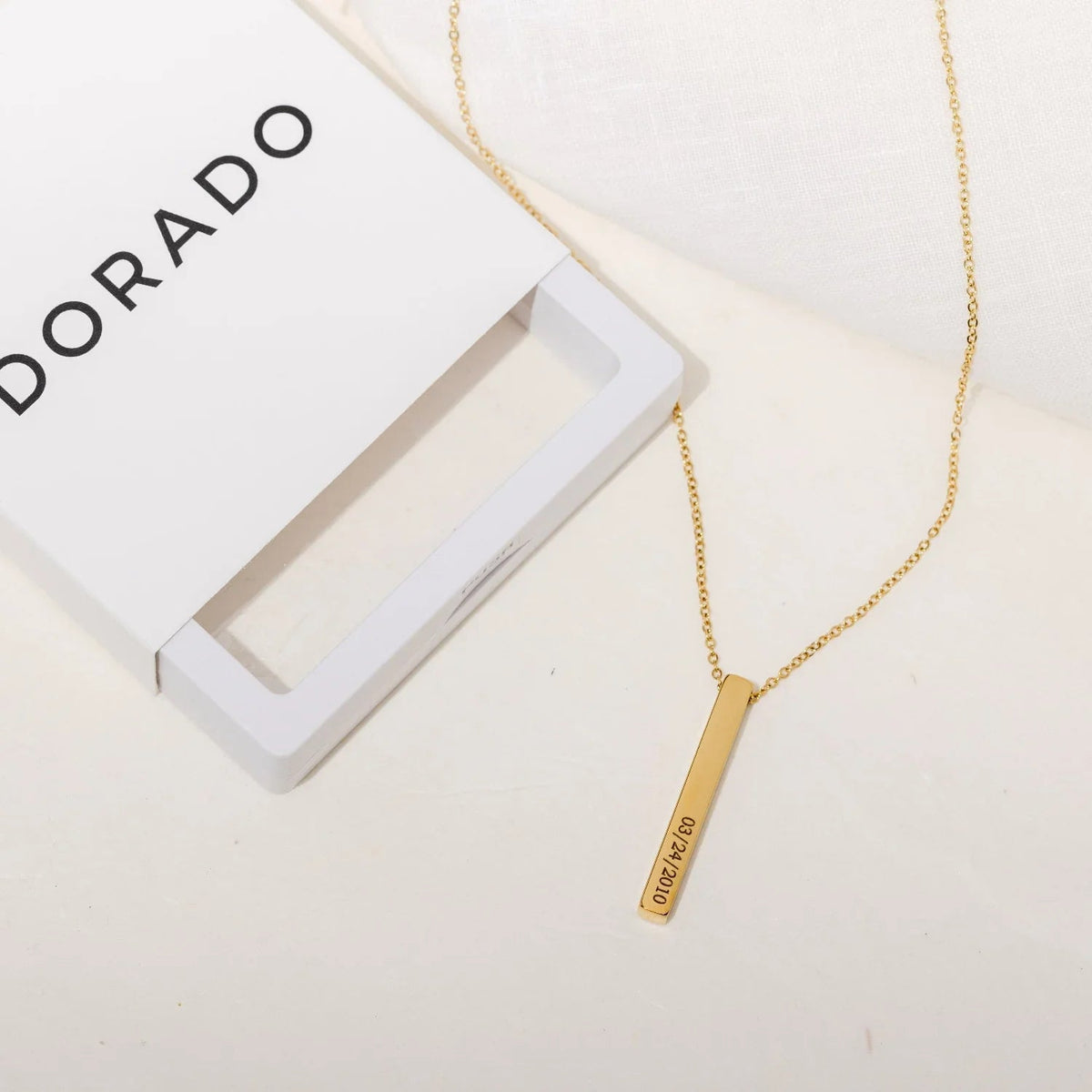 Engraved 3D Bar Necklace