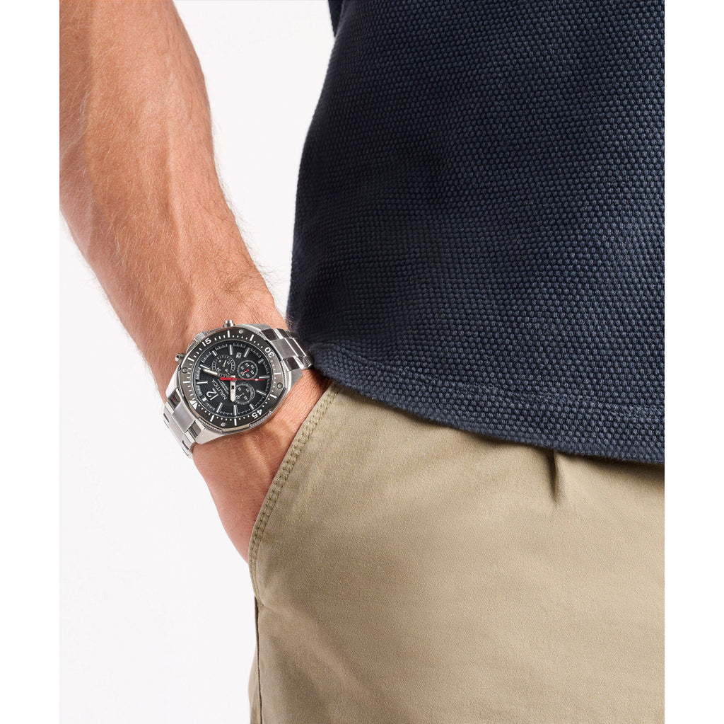 Nautica Mens Nct Blue Sail Chronograph Stainless Steel Watch