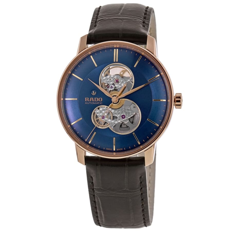 Rado Coupole Automatic Open Heart Blue Dial Leather Strap Men's Watch R22895215