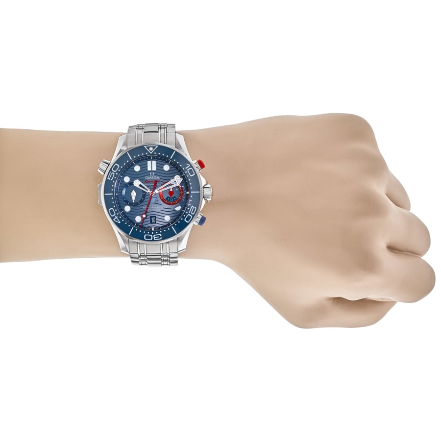 Omega Seamaster Diver 300M Chronograph Limited Edition 36'th America's Cup Blue Dial Stainless Steel Men's Watch 210.30.44.51.03.002