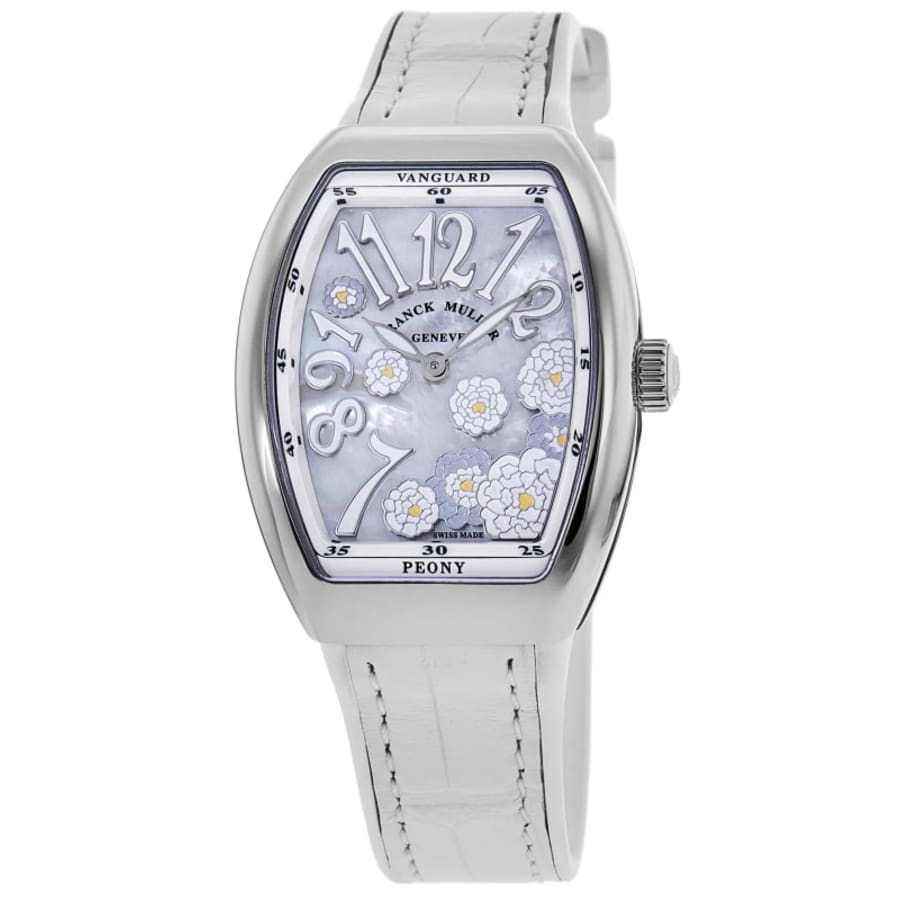 Franck Muller Vanguard Limited Edition Lady Peony 32mm Mother of Pearl Dial Leather Strap Women's Watch V 32 QZ MOP BC AC BC
