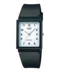 Casio Men’s Black Rectangular Analog Watch with White Dial - MQ-27-7B