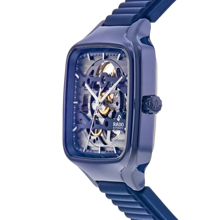 Rado True Square Automatic Skeleton Rhodium Rubber Strap Unisex Watch R27178205