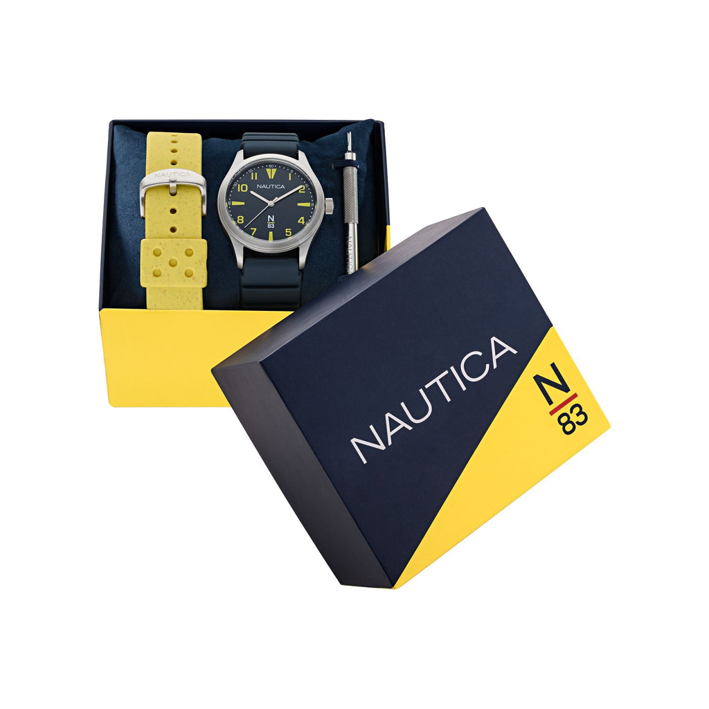 Nautica Mens Hannay Bay Wheat Fiber Quartz Analog Watch