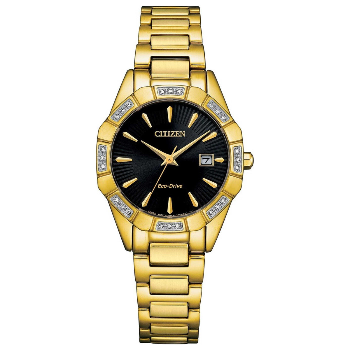 Citizen Women's Classic Diamond 28mm Solar Powered Quartz Eco-Drive Watch EW2652-55E