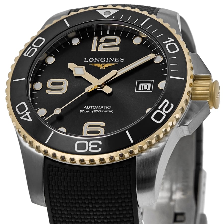 Longines HydroConquest Automatic Black Dial Rubber Strap Men's Watch L3.781.3.56.9