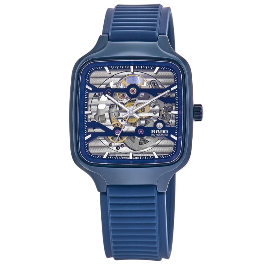 Rado True Square Automatic Skeleton Rhodium Rubber Strap Unisex Watch R27178205