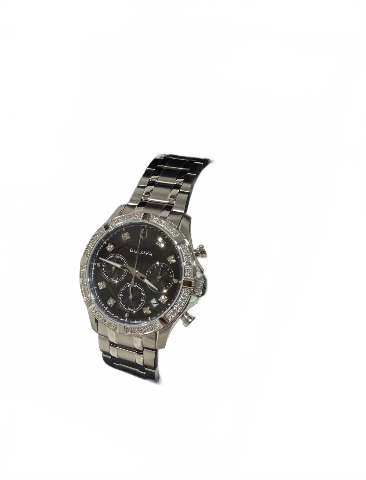 Men's Chronograph Classic Diamond Watch - 44Mm In Silver
