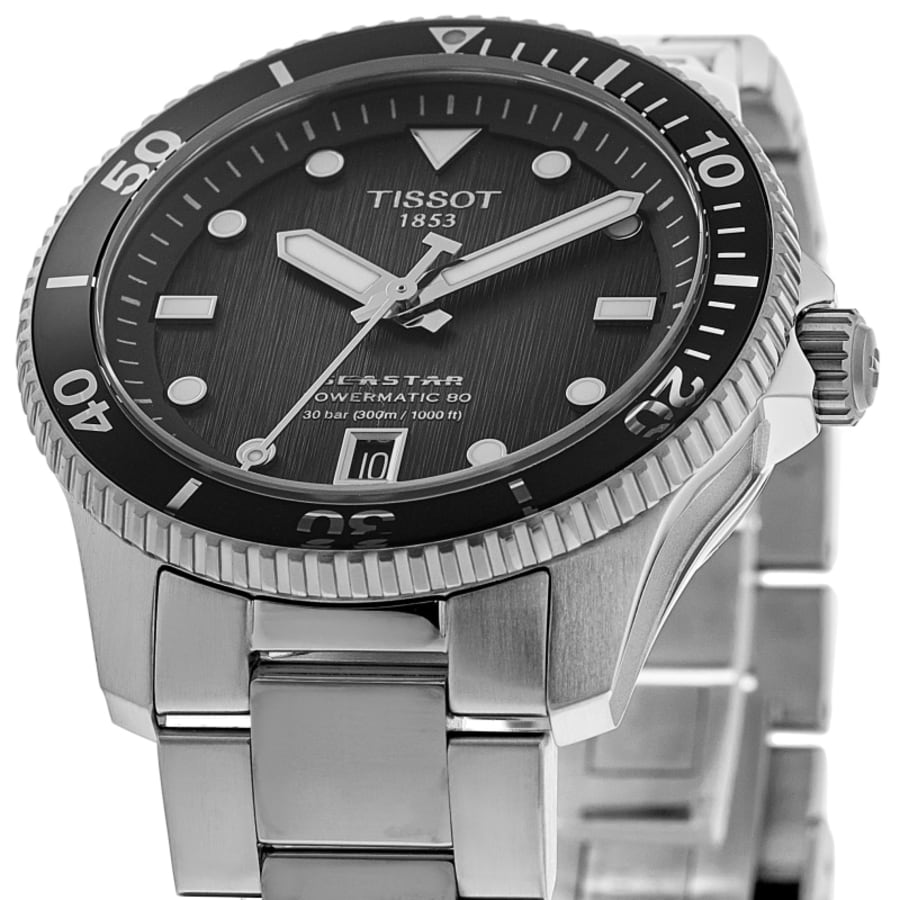 Tissot Seastar 1000 Powermatic 80 Grey Dial Stainless Steel Men's Watch T120.807.11.051.00