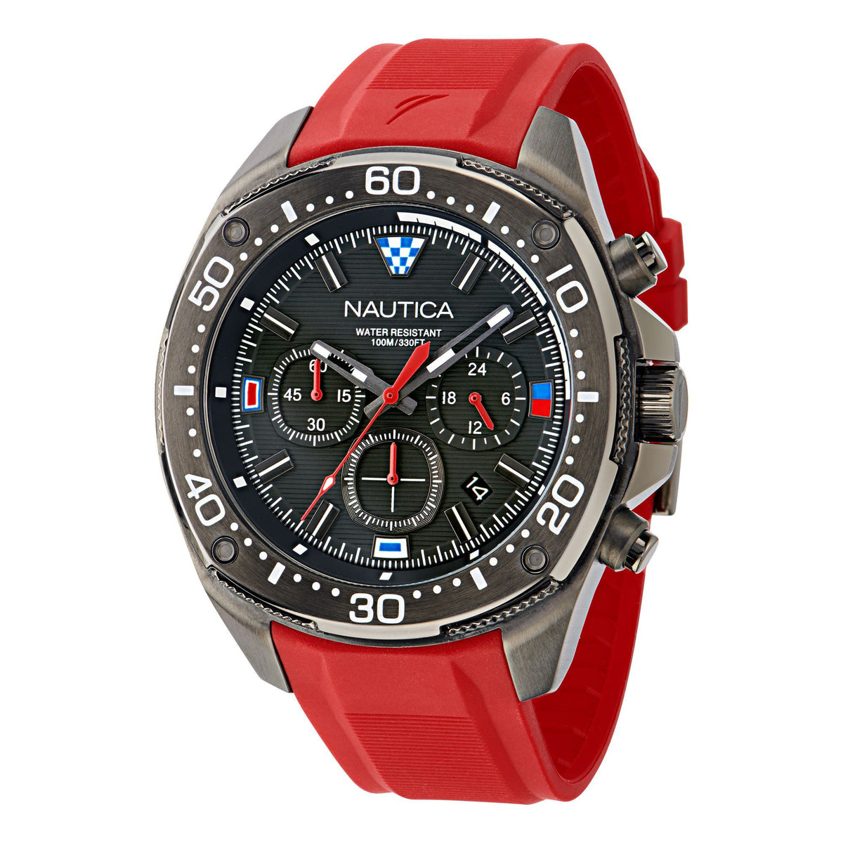 Nautica Nct Blue Sail Chronograph Silicone Watch