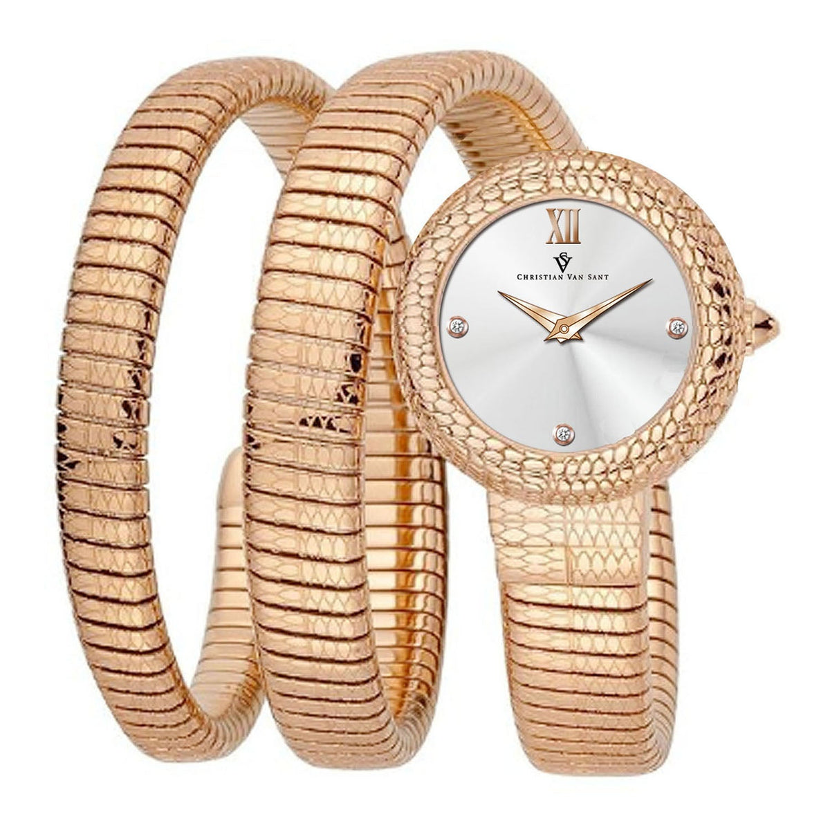 Christian Van Sant Women's Naga Silver Dial Watch